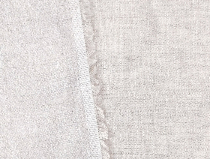 100% Linen Small Rhombus Jacquard Fabric in Light Natural Hue 4338 - The Linen Lab - Natural(Light)
