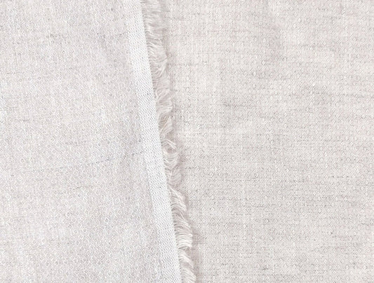 100% Linen Small Rhombus Jacquard Fabric in Light Natural Hue 4338 - The Linen Lab - Natural(Light)