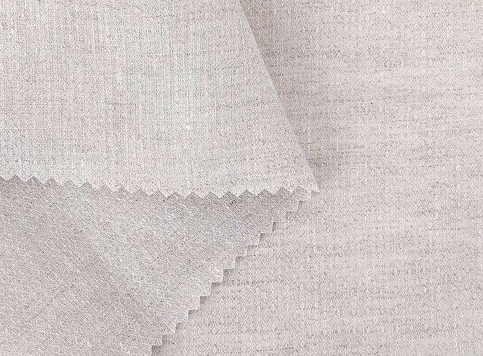 100% Linen Small Rhombus Jacquard Fabric in Light Natural Hue 4338 - The Linen Lab - Natural(Light)