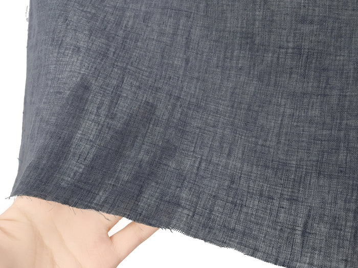100% Linen Soft&Crisp Fabric 21s Vintage Chambray Gray(medium) 6857