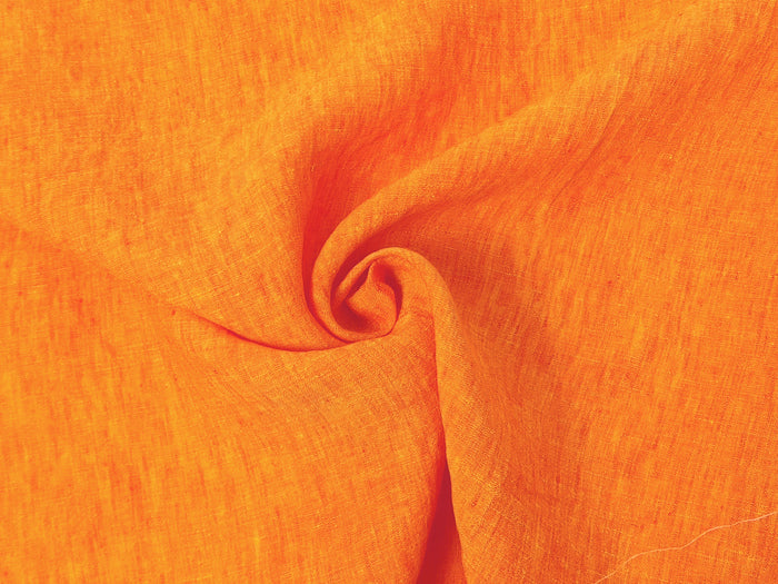 100% Linen Soft&Crisp Fabric 21s Vintage Chambray Orange 7926