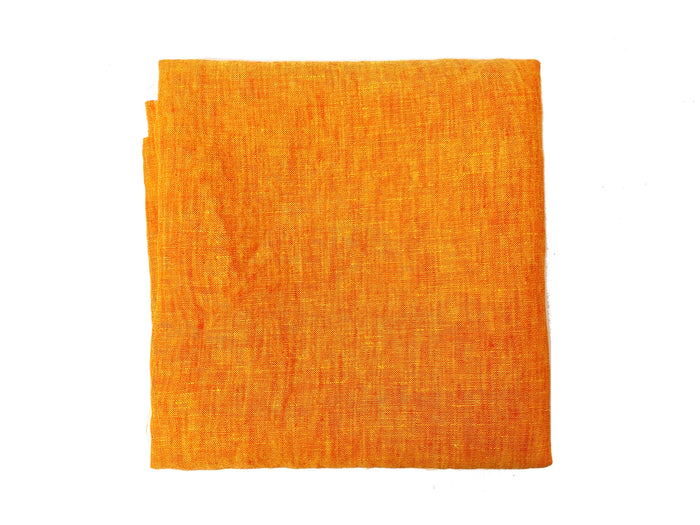 100% Linen Soft&Crisp Fabric 21s Vintage Chambray Orange 7926