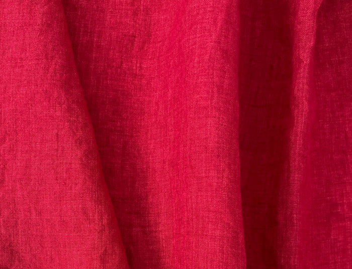100% Linen Soft&Crisp Fabric 21s Vintage Chambray Red 8318