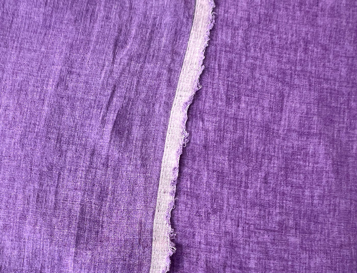 100% Linen Soft&Crisp Fabric 21s Vintage Chambray Violet(light) 7934