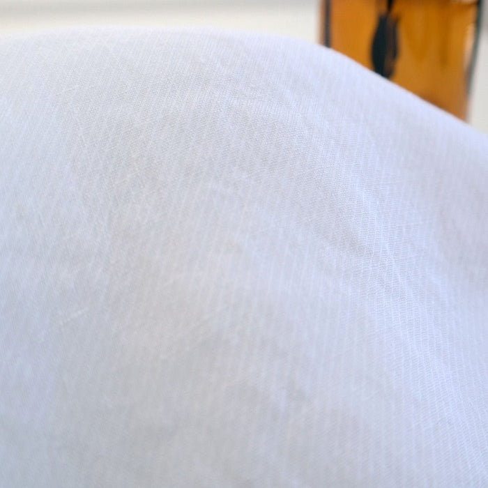 100% Linen White Twill Fabric 4879 - The Linen Lab - White 4879