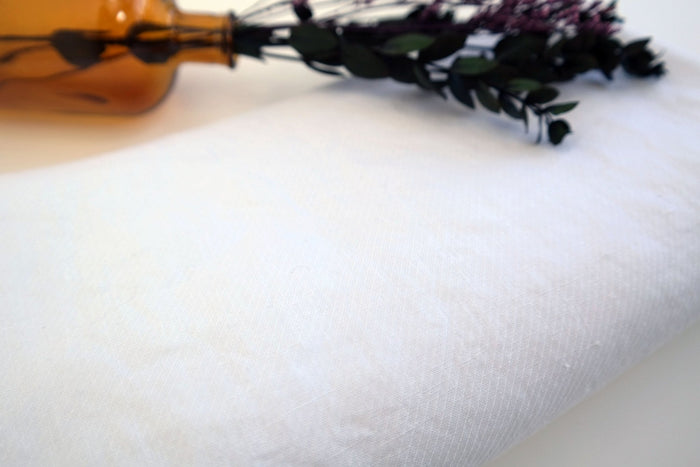 100% Linen White Twill Fabric 4879 - The Linen Lab - White 4879