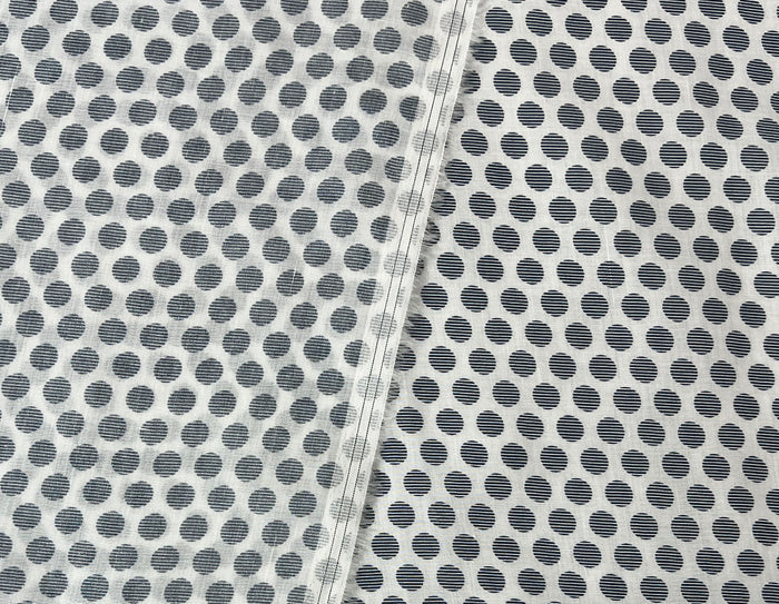 100% Ramie Fabric with Micro-Stripe Polka Dot Print, Lightweight 4776 8456 8457 8458
