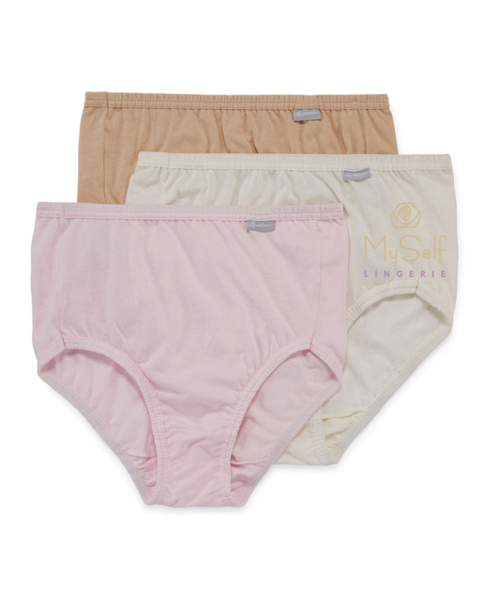 Jockey 1486 3 Pk Cotton Briefs Plus Sizes myselflingerie.com
