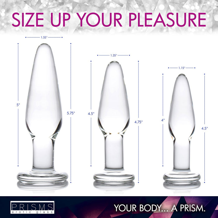 3pc Dosha Glass Anal Plug Kit