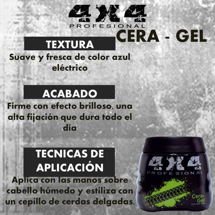 4x4 Cera Gel Para Caballero 4x4 Profesional  35.27 fl. oz.