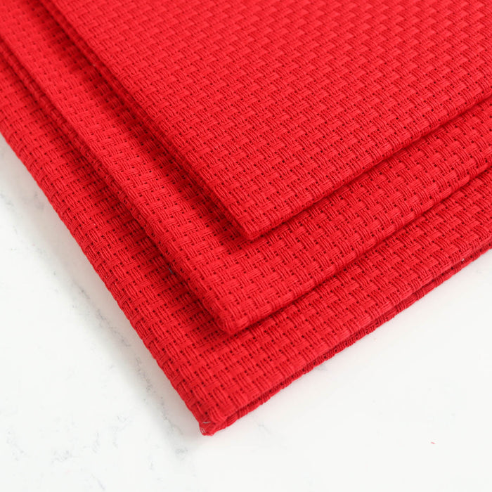 6-count Aida Cross Stitch Fabric - Red-Stitched Modern