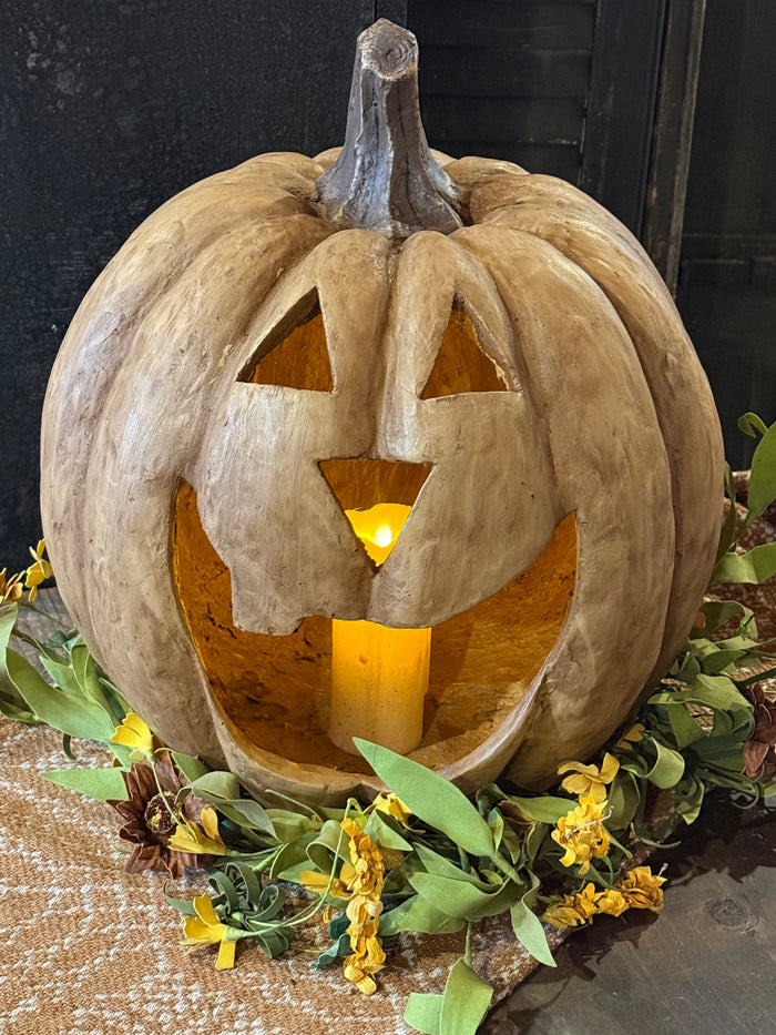 15" BEIGE BIG MOUTH PUMPKIN