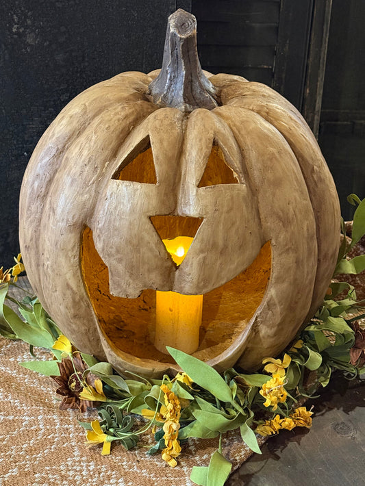15" BEIGE BIG MOUTH PUMPKIN