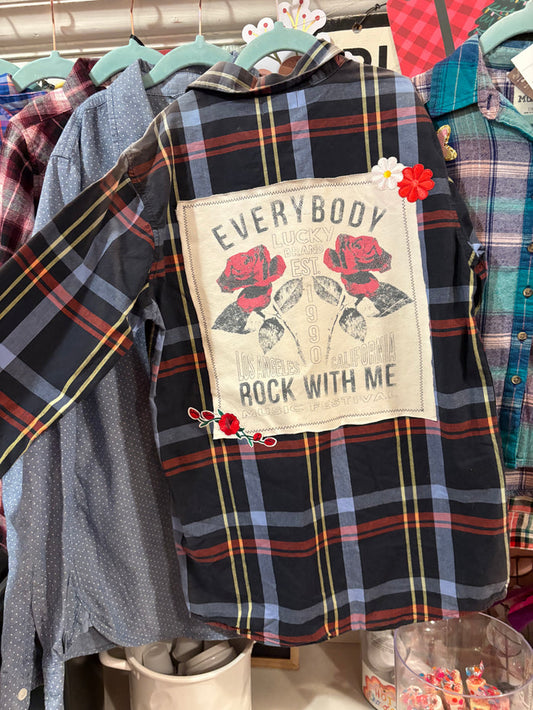 Vintage Rockin' Rose Flannel