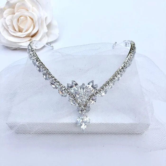 Wedding Hair Accessories - Cubic Zirconia Bridal Frontlet Tiara