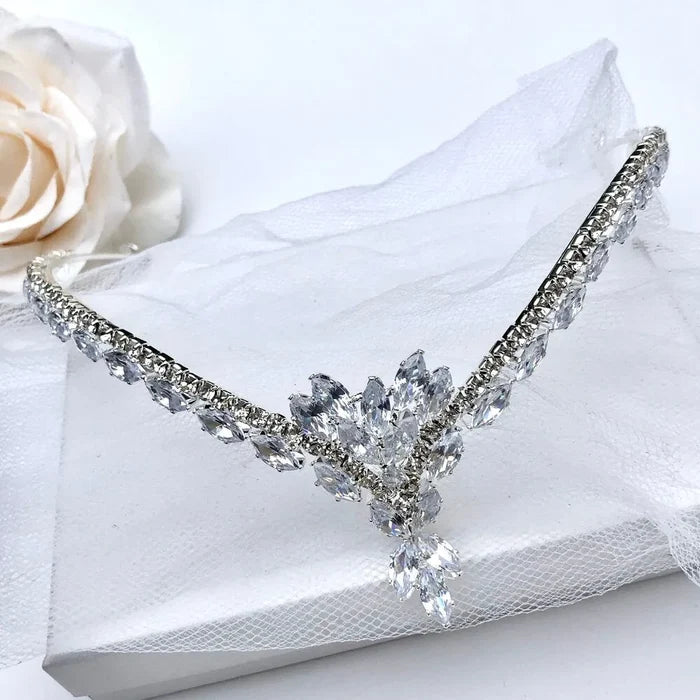 Wedding Hair Accessories - Cubic Zirconia Bridal Frontlet Tiara