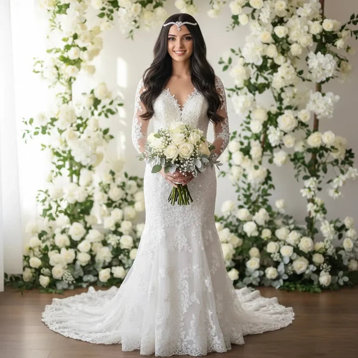 Wedding Hair Accessories - Cubic Zirconia Bridal Frontlet Tiara