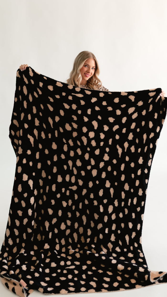 Adult Plush Throw Blanket in Brown Cheetah