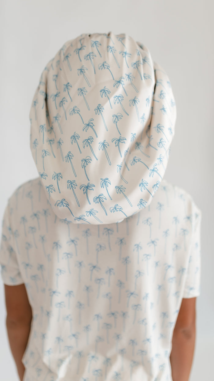 Adult Satin Bonnet in Palm Trees