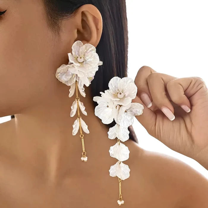 Wedding Jewelry - Bohemian Floral Bridal Earrings