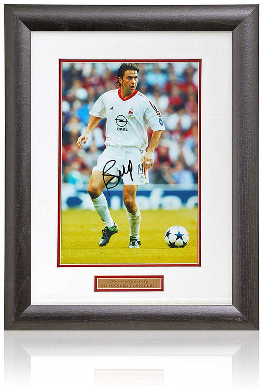Alessandro Costacurta AC Milan Legend Hand Signed Photograph 19x15in Framed