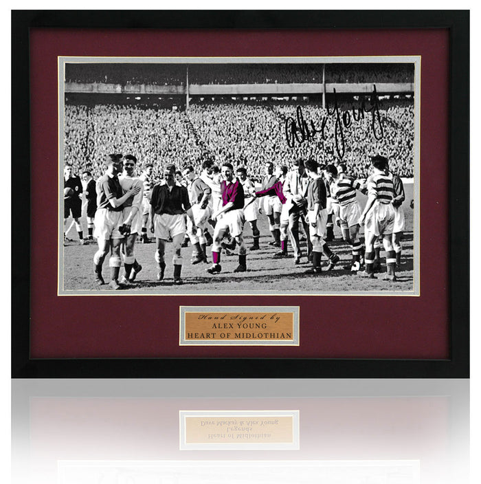 Alex Young Hearts Hand Signed Photograph Heart of Midlothian 23x19" Framed