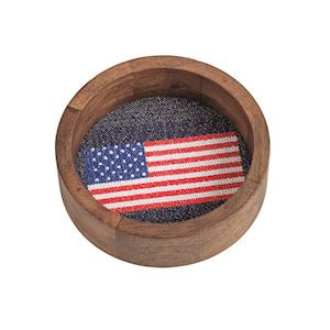 AMERICAN FLAG NEEDLEPOINT WINE COASTER
