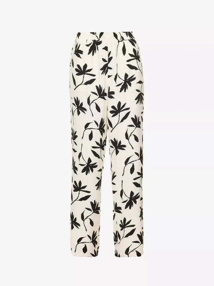 ANINE BING Owen Floral Print Wide Leg Mid Rise Woven Trousers - House Of Huntington