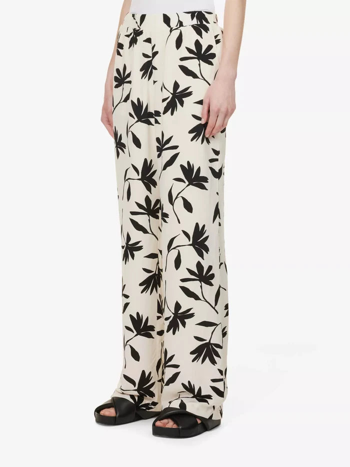 ANINE BING Owen Floral Print Wide Leg Mid Rise Woven Trousers - House Of Huntington