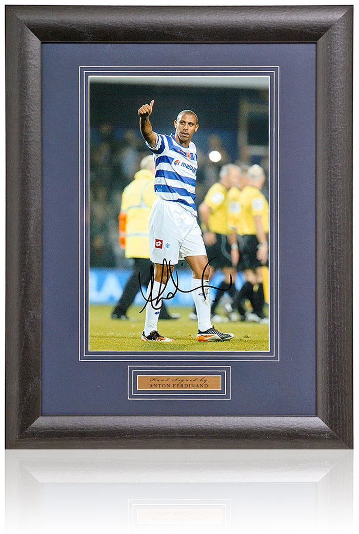 Anton Ferdinand Queens Park Rangers Hand Signed Photograph 16x12" Framed