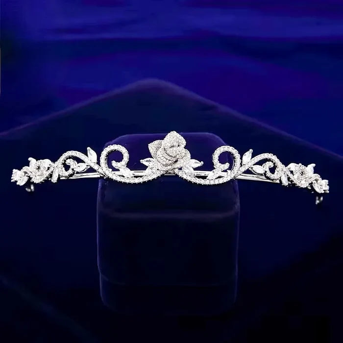 Wedding Hair Accessories - Silver Cubic Zirconia Bridal Tiara
