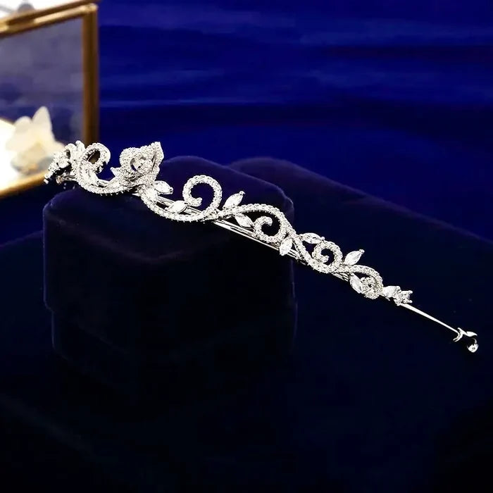 Wedding Hair Accessories - Silver Cubic Zirconia Bridal Tiara