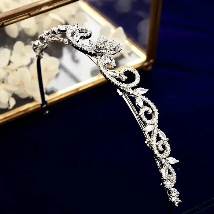 Wedding Hair Accessories - Silver Cubic Zirconia Bridal Tiara