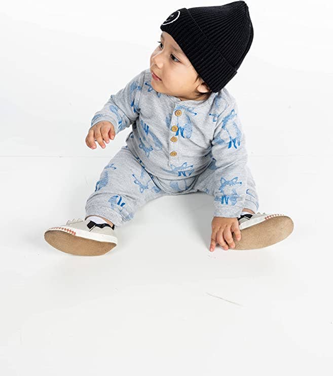Baby Infant Smiley Beanie - Black