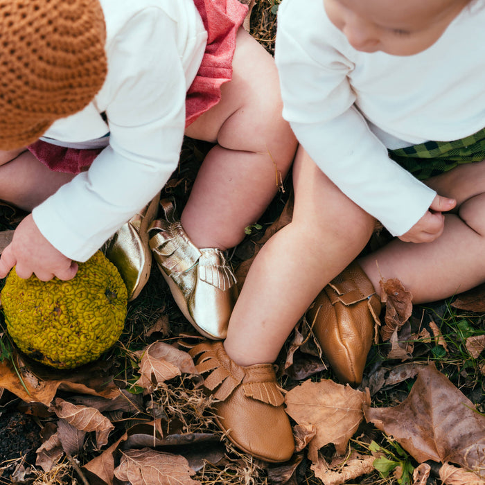 Baby Moccasins - Genuine Leather Baby Shoes (Classic Brown)