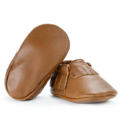 Baby Moccasins - Genuine Leather Baby Shoes (Classic Brown)
