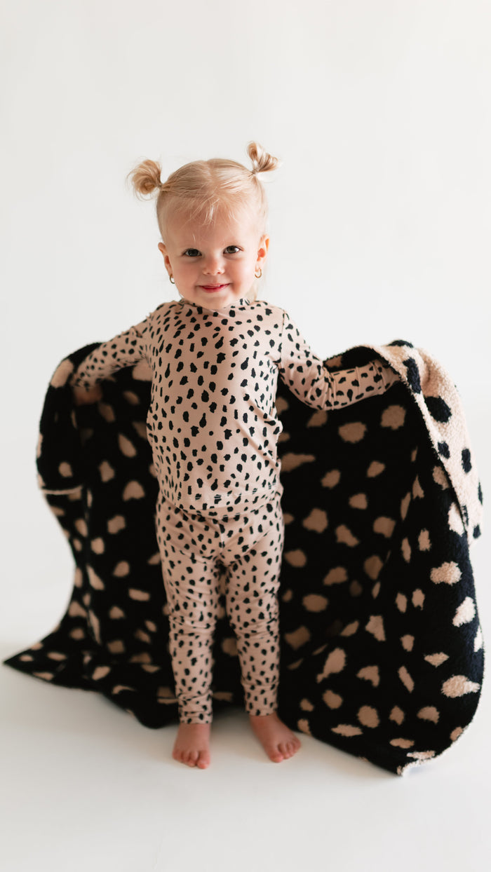 Baby Plush Throw Blanket in Brown Cheetah