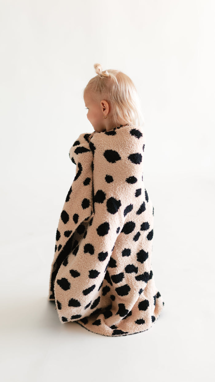 Baby Plush Throw Blanket in Brown Cheetah