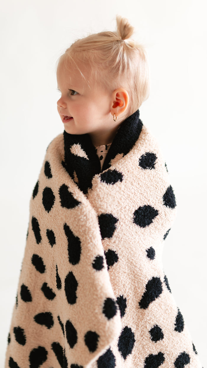 Baby Plush Throw Blanket in Brown Cheetah