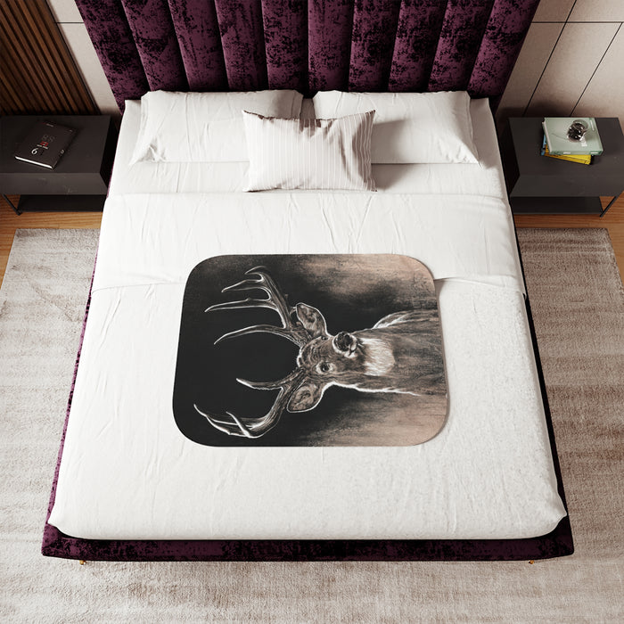 "Backlit Buck" Sherpa Blanket.