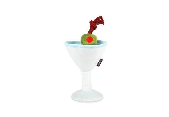 P.L.A.Y. Barktender Collection - Pawtini Toy GIF showing olives sliding along the rope in glass