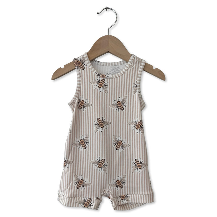 Bee Sweet Sleeveless Shorty Romper Luxe Edition | Cotton Bamboo Blend