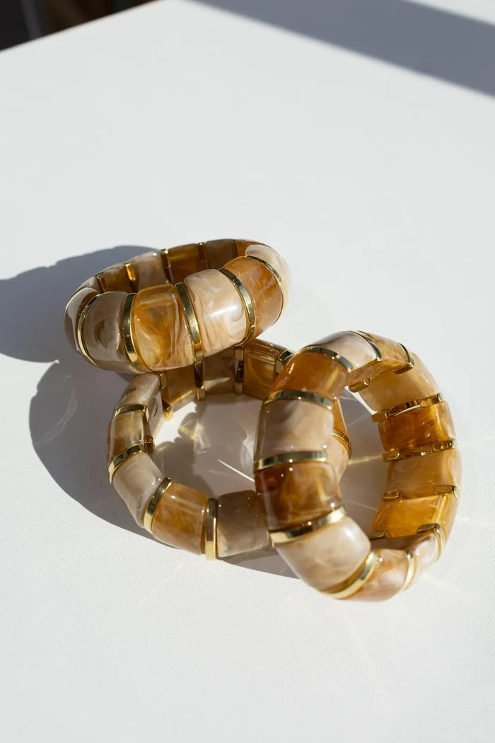 Bibi Beljoy Stretch Bracelet- Light Brown