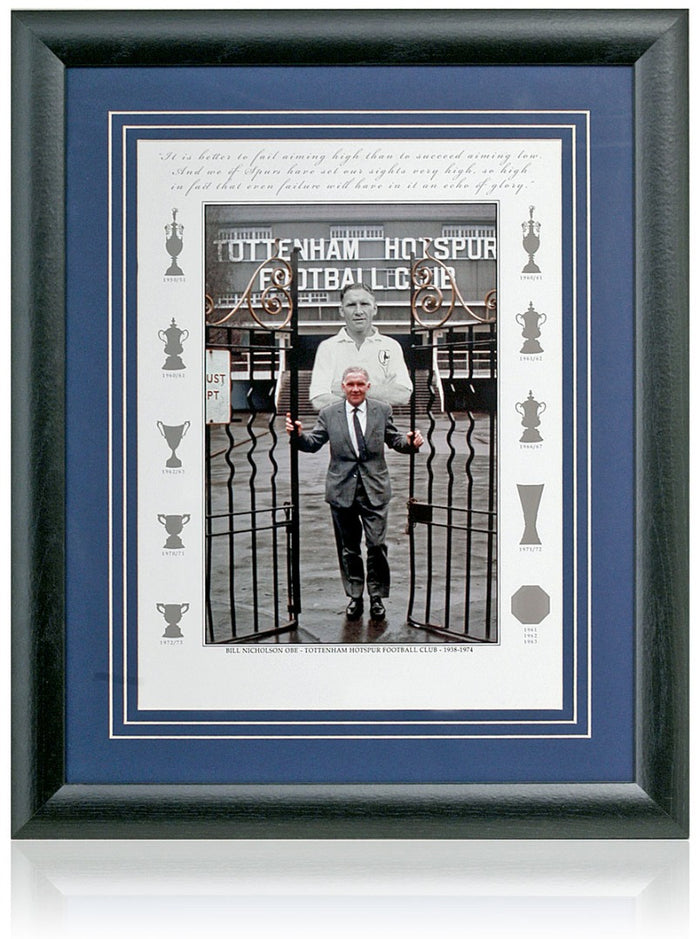 Bill Nicholson Gates Tottenham Hotspur Legend 23x19" Framed Photographic Tribute