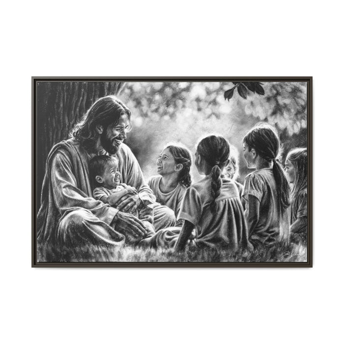 "Bless the Little Ones" Framed Canvas