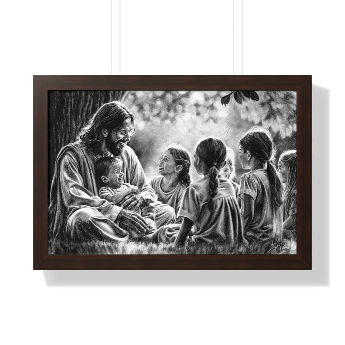 "Bless the Little Ones" Framed Paper Print