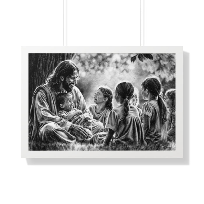 "Bless the Little Ones" Framed Paper Print