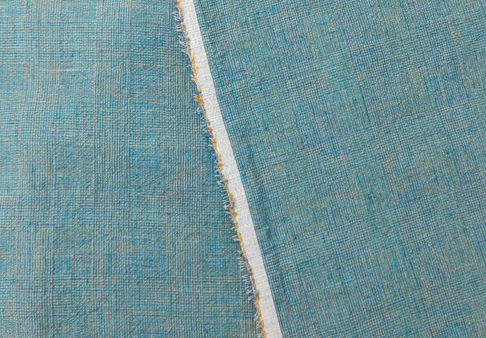 Blue and Green Symphony: A Melange Fusion of Linen and Polyester in Glen Plaid 7788 7789 - The Linen Lab - Green