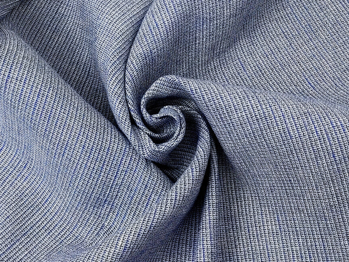 Blue Linen Blended Fabric with Stretch - Unique Dobby Weave, Soft and Durable 8011