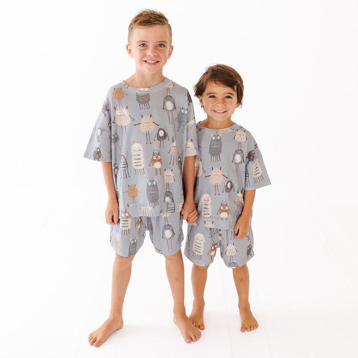 Blue Little Monsters CALM CLOUD Short Set